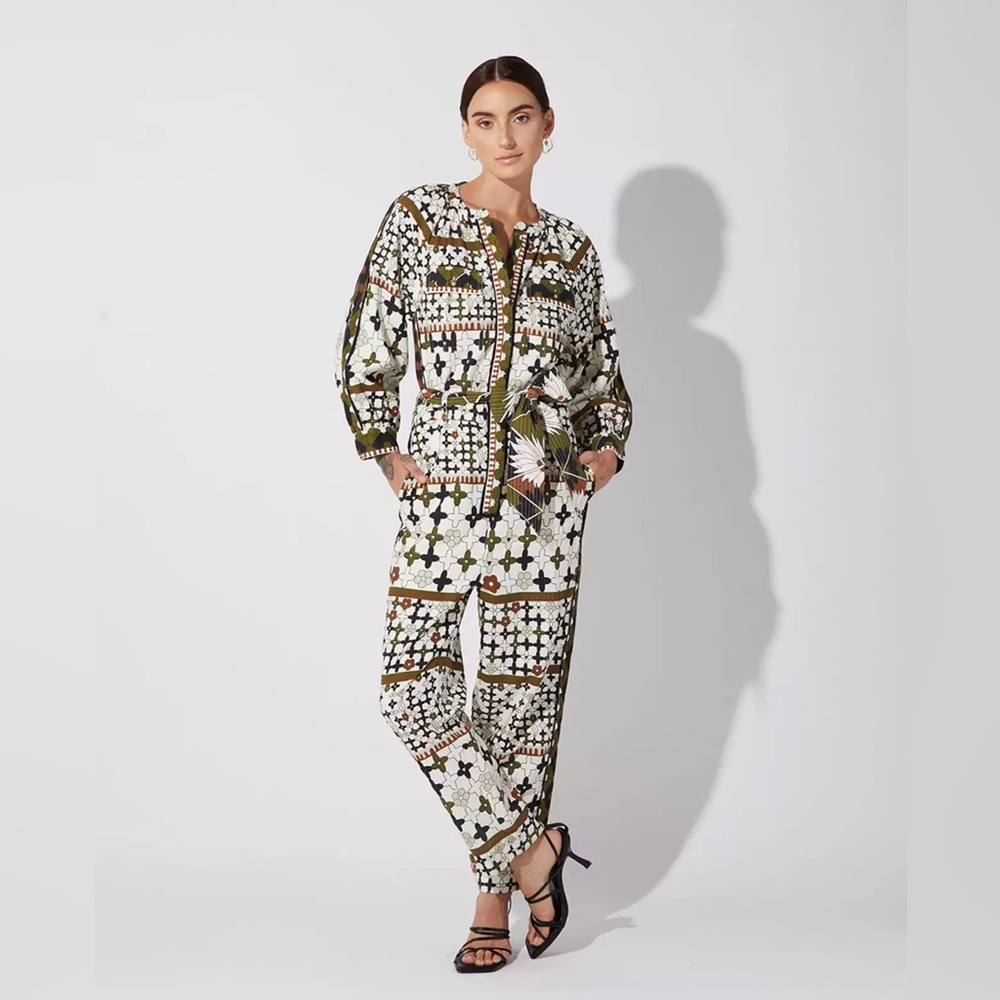Cleobella Nadia Printed Organic Denim Jumpsuit